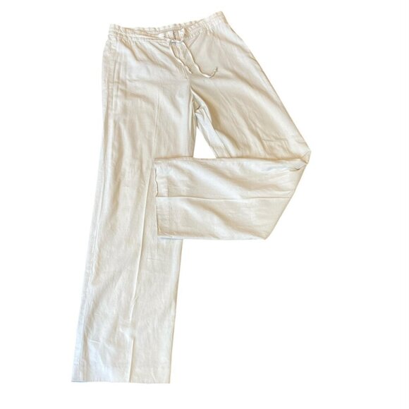 AX/Armani Exchange Wide Leg Casual Beach Pants S Lt-Khaki-Beige 347G - Picture 2 of 6